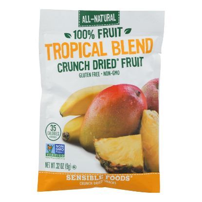Sensible Foods Crunch Dried All Natural Snacks - Tropical Blend - Case of 12 - 0.32 oz.