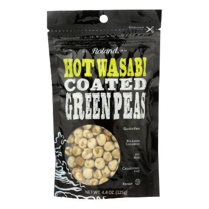 Roland Hot Wasabi Peas - Case of 12 - 4.4 oz.