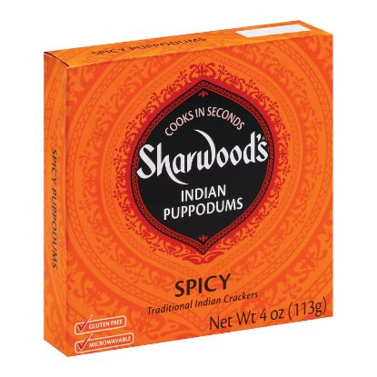 Sharwood Red Chili and Cumin Poppadoms - Case of 12 - 4 oz.