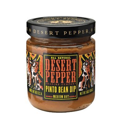 Desert Pepper Trading Medium Hot Pinto Bean Dip - Case of 6 - 16 oz.