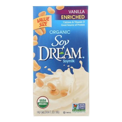 Soy Dream Organic Soymilk - Enriched Vanilla - Case of 8 - 64 fl oz.