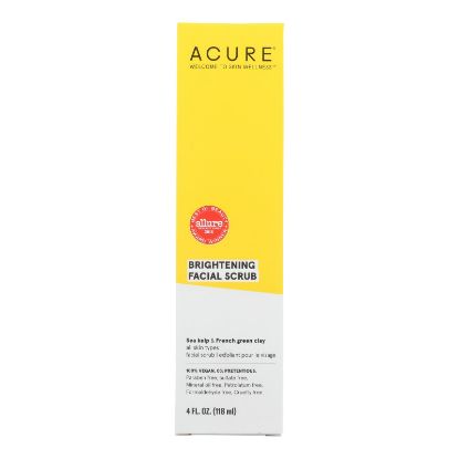 Acure - Brightening Facial Scrub - Argan Extract and Chlorella - 4 FL oz.