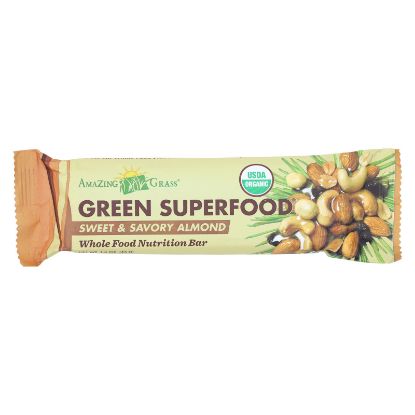 Amazing Grass Green Superfood Fruit, Nut and Seed Bar - Almond - Case of 12 - 1.6 oz.