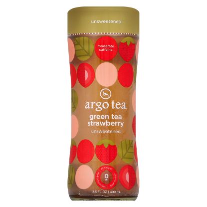 Argo Tea Iced Green Tea - Strawberry - Case of 12 - 13.5 Fl oz.
