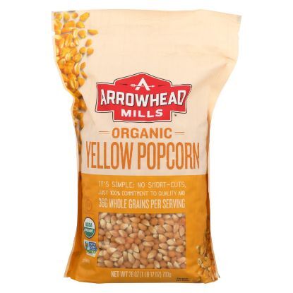 Arrowhead Mills - Organic Popcorn - Yellow - Case of 6 - 28 oz.