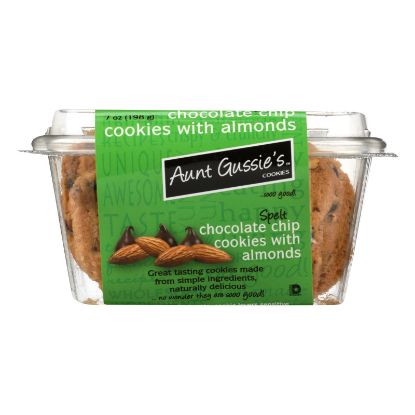 Aunt Gussie's Chocolate Chip Cookies and Almonds - Sugar Free - Case of 8 - 7 oz.