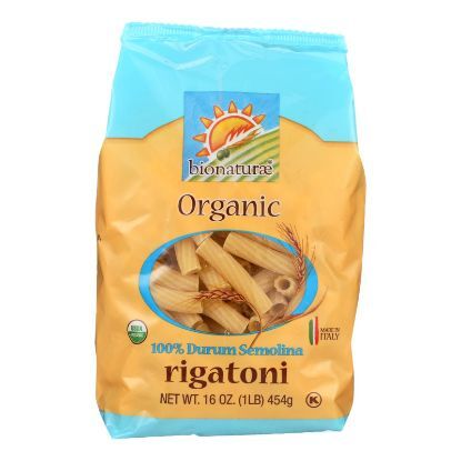 Bionaturae Pasta - Organic Durum Semolina Rigatoni - Case of 12 - 16 oz.