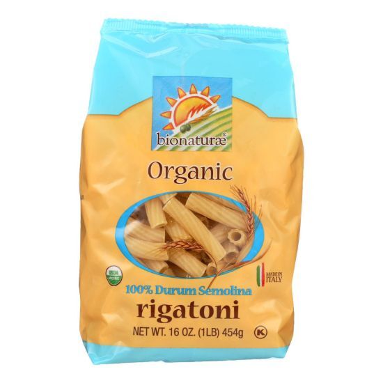 Bionaturae Pasta - Organic Durum Semolina Rigatoni - Case of 12 - 16 oz.