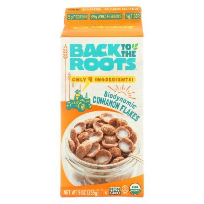 Back To The Roots Stoneground Flakes - Cinnamon Clusters - Case of 8 - 9 oz.