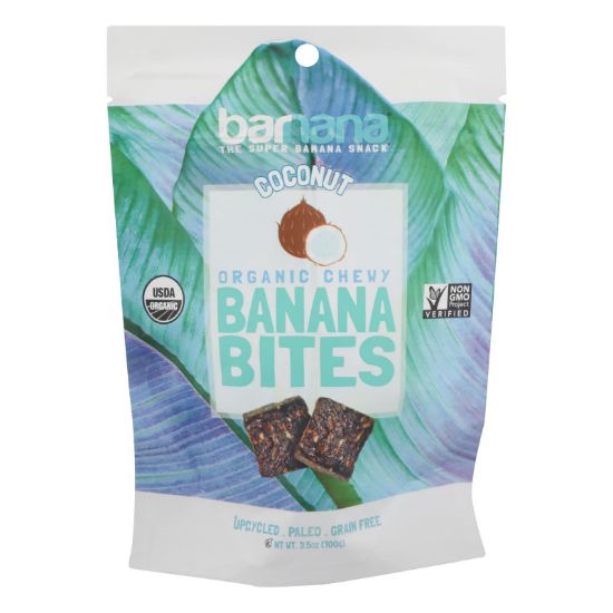 Barnana Chewy Banana Bites - Organic Coconut - Case of 12 - 3.5 oz.