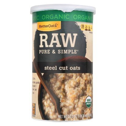 Better Oats Organic Cereal - Steel Cut Oats - Case of 12 - 30 oz.