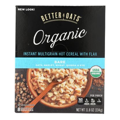 Better Oats Organic Instant Multigrain Hot Cereal - Bare - Case of 6 - 11.8 oz.