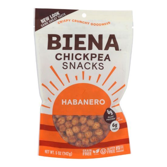 Biena Chickpea Snacks - Habanero - Case of 8 - 5 oz.