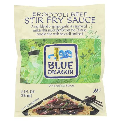 Blue Dragon Stir Fry Sauce - Broccoli Beef - Case of 12 - 3.4 Fl oz.