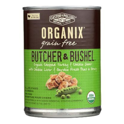 Castor and Pollux Organic Adult Dog Food - Chopped Turkey and Chicken - Case of 12 - 12.7 oz.
