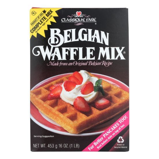 Classique Fare Belgian Waffle Mix - Case of 6 - 16 oz.