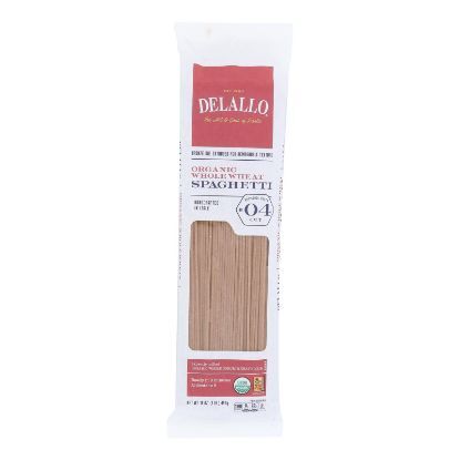 Delallo Organic Whole Wheat Spaghetti Pasta - Case of 16 - 1 lb.
