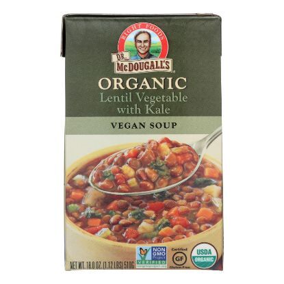 Dr. McDougall's Organic Lentil Vegetable Soup - Case of 6 - 18 oz.