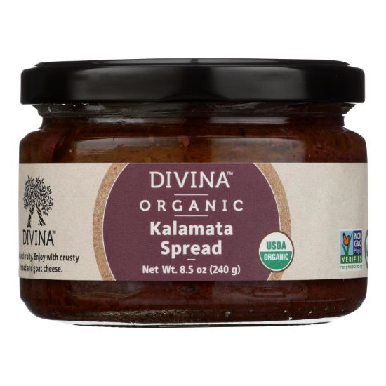 Divina - Organic Kalamata Olive Spread - Case of 6 - 8.5 oz.