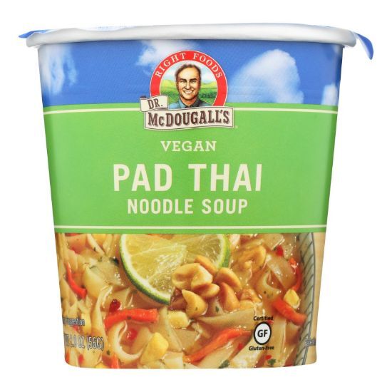 Dr. McDougall's Vegan Pad Thai Noodle Soup Big Cup - Case of 6 - 2 oz.