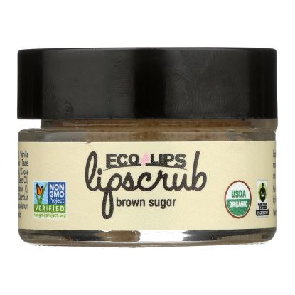 Ecolips Organic Lip Scrub - Brown Sugar - Case of 6 - 0.5 oz.