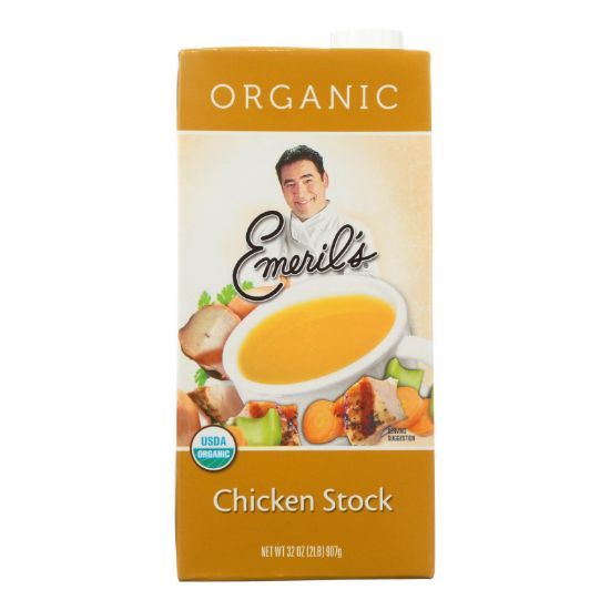 Emeril Organic Chicken Stock - Case of 6 - 32 Fl oz.