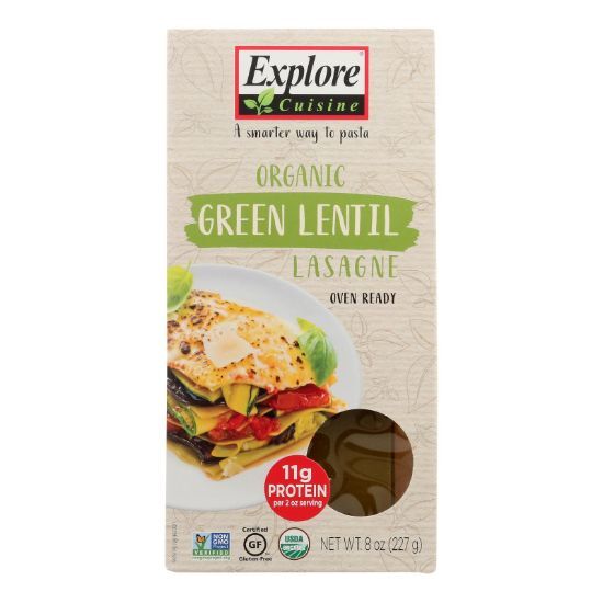 Explore Cuisine Organic Green Lentil Lasagna - Lasagna - Case of 12 - 8 oz.