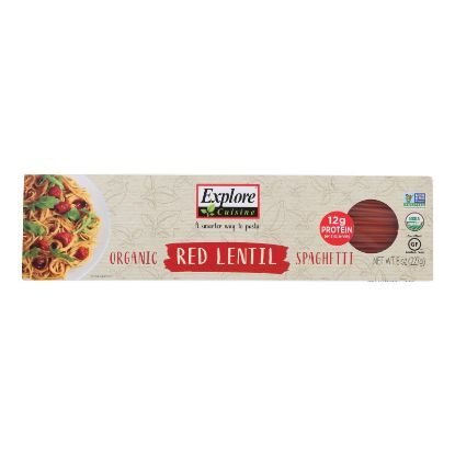Explore Cuisine Organic Red Lentil Spaghetti - Spaghetti - Case of 12 - 8 oz.
