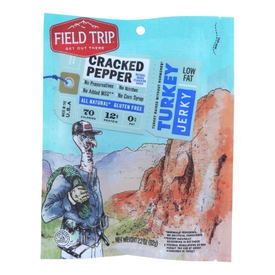 Field Trip Turkey Jerky - Gluten Free - Case of 9 - 2.2 oz.