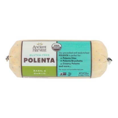 Food Merchants Organic Polenta - Basil Garlic - Case of 12 - 18 oz.