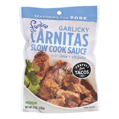 Frontera Foods Garlicky Carnitas Slow Cook Sauce - Garlicky Carnitas - Case of 6 - 8 oz.