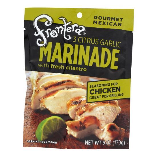 Frontera Foods Three Citrus Garlic Marinade - Garlic Marinade - Case of 6 - 6 FL oz.