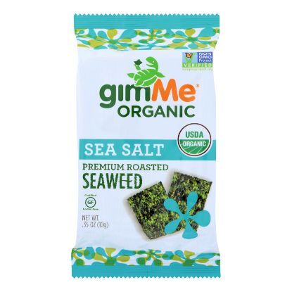 Gimme Organic Seaweed Chips - Sea Salt - Case of 12 - 0.35 oz.