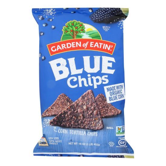 Garden of Eatin' Blue Corn Tortilla Chips - Blue Corn - Case of 12 - 16 oz.