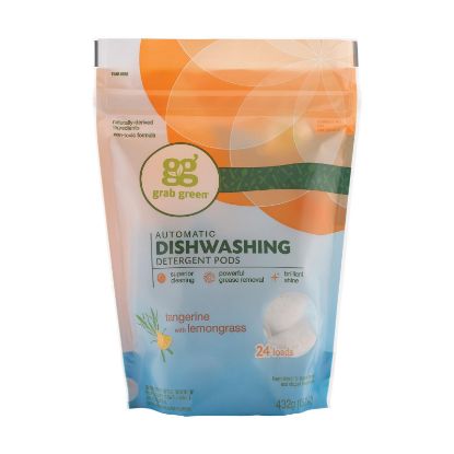 Grab Green Automatic Dishwasher - Tangerine with Lemongrass - Case of 6 - 24 Count