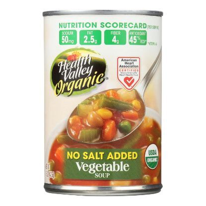 Health Valley Organic Soup - Vegetable No Salt Added - Case of 12 - 15 oz.