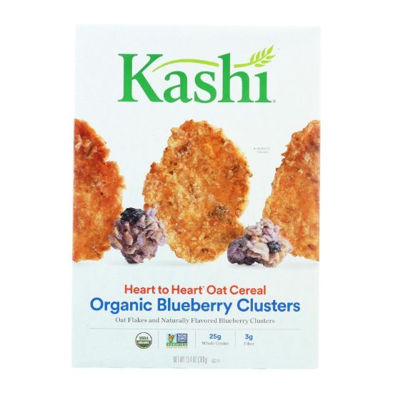 Kashi Heart To Heart Oat Flakes and Blueberry Clusters - Case of 10 - 13.4 oz.