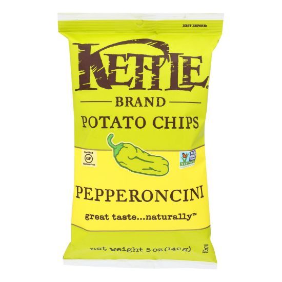 Kettle Brand Potato Chips - Pepperoncini - Case of 15 - 5 oz.