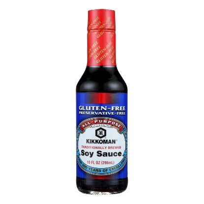Kikkoman Soy Sauce - Gluten Free - Case of 6 - 10 Fl oz.