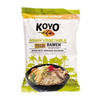 Koyo Ramen - Reduced Sodium Asian Vegetable - Case of 12 - 2.1 oz.
