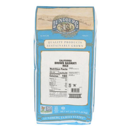 Lundberg Family Farms Brown Basmati Rice - Case of 25 lbs