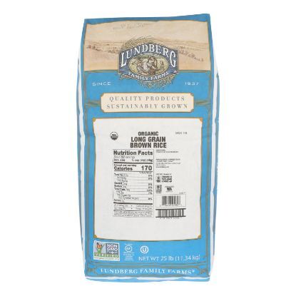 Lundberg Family Farms Organic Long Grain Brown Rice - Case of 25 lbs