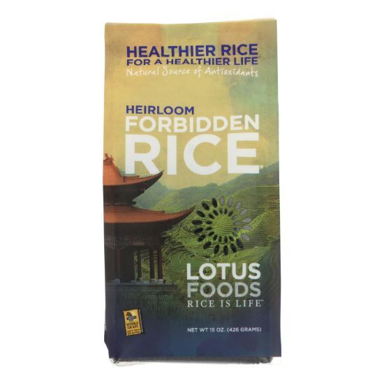 Lotus Foods Heirloom Forbidden Black Rice - Case of 6 - 15 oz.