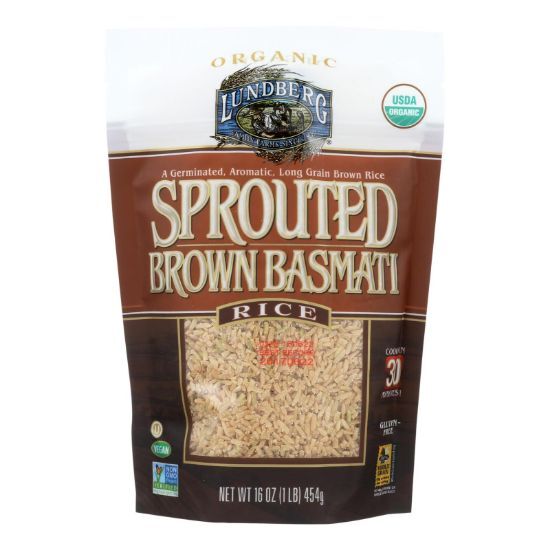 Lundberg Family Farms Sprouted Brown Basmati Rice - Case of 6 - 1 lb.