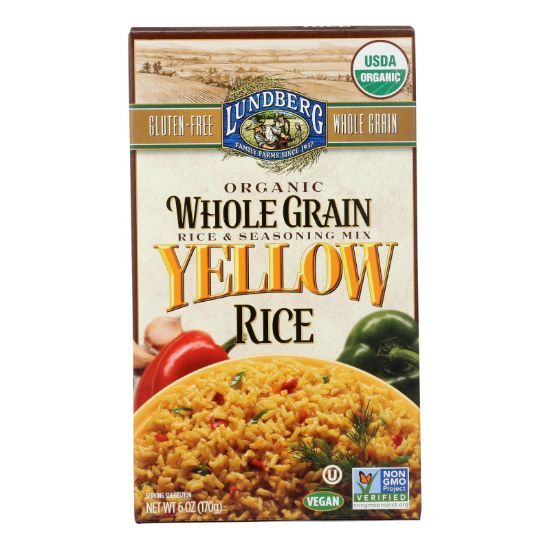 Lundberg Family Farms Organic Whole Grain Yellow Rice - Case of 6 - 6 oz.