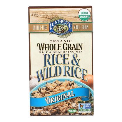 Lundberg Family Farms Organic Whole Grain Original Wild Rice - Case of 6 - 6 oz.