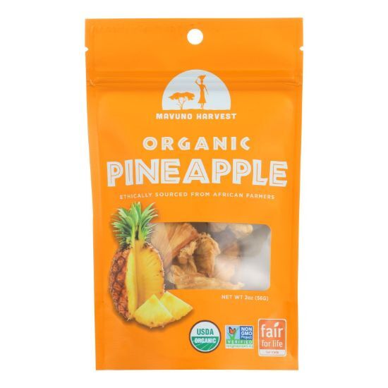 Mavuno Harvest Gluten - Free Dried Pineapple - Case of 6 - 2 oz.