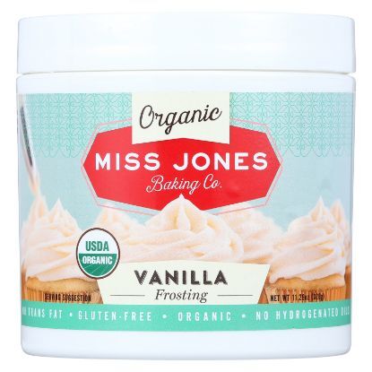 Miss Jones Baking Organic Frosting - Vanilla Buttercream - Case of 6 - 320 Gram
