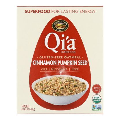 Nature's Path Organic Qi'A Superfood Hot Oatmeal - Cinnamon Pumpkin Seed - Case of 6 - 8 oz.