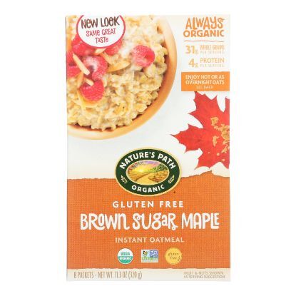 Nature's Path Organic Hot Oatmeal - Brown Sugar Maple - Case of 6 - 11.3 oz.